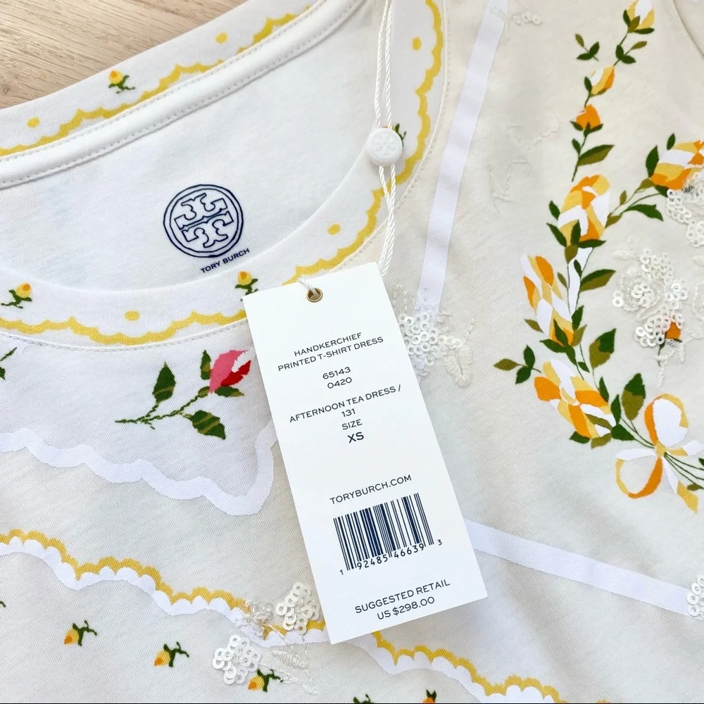 Tory Burch Handkerchief Printed T-shirt Dress - Picture 4 of 7